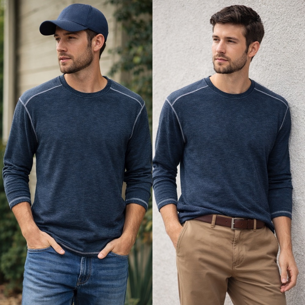BKE Dark Blue Long Sleeve Tee